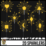 2D Shapes: Sparklers Clipart