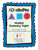 2D Shapes Summary Pages