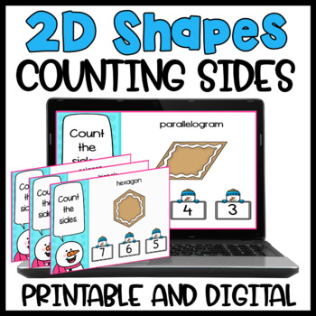 Preview of 2D Shapes Task Cards | Name the Shape | Count the Sides | Attributes of Shapes