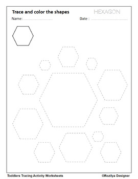 2D Shapes Tracing & Drawing Worksheets Preschool & Kindergarten Math ...