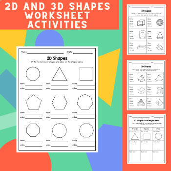 Preview of 2D  Shapes Tracing & Drawing Worksheets Preschool & Kindergarten Math Activities