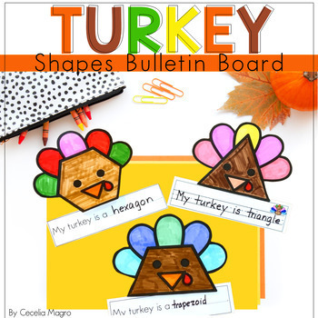 Preview of 2D Shapes Turkey Math Craft Thanksgiving Math