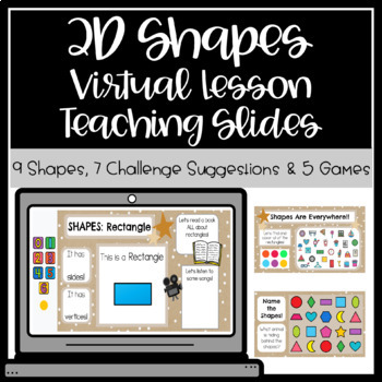 Preview of 2D Shapes Virtual Interactive Lessons Slides (For Slide Deck)