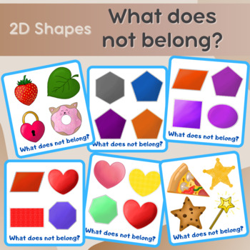 Preview of 2D Shapes / What does not belong? / card game