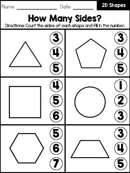 2d Shapes How Many Sides 795