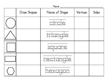 Preview of 2D Shapes Worksheet