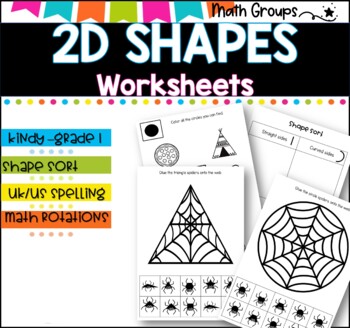 Preview of 2D Shapes Worksheets & Activities | Classifying 2D Shapes l K-1