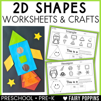 Preview of 2D Shapes Worksheets & Crafts