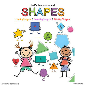 Preview of 2D Shapes Worksheets | Trace, Draw and Find Shapes Tracing Book For Preschoolers