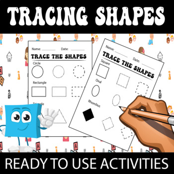 Preview of 2D Shapes Worksheets | Tracing Shapes & Drawing Shapes
