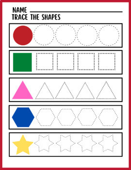 2D Shapes Worksheets Tracing Shapes & Drawing Shapes preschool