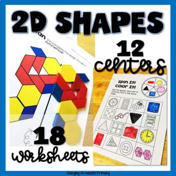 Preview of 2D Shapes Worksheets and Geometry Centers