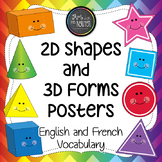 2D Shapes and 3D Shapes (Forms) Poster Set (Set of 25 Engl