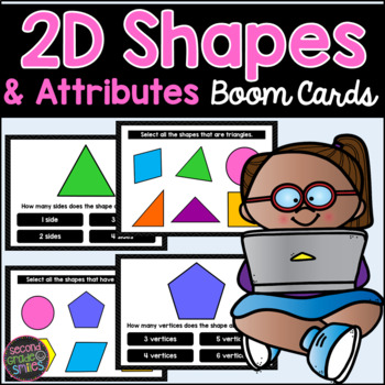 Preview of 2D Shapes and Attributes Boom Cards