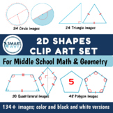 2D shapes - clip art set - Middle school and High school M