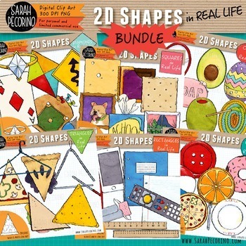 Preview of 2D Shapes in Real Life Clip Art Bundle