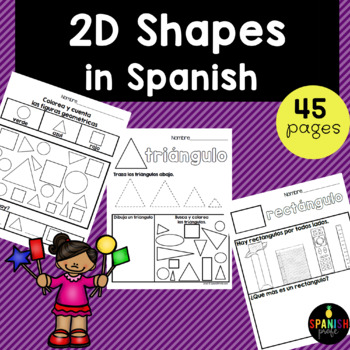 Bundle de trabajos 2D y 3D| 2D & 3D shape worksheets in English and Spanish