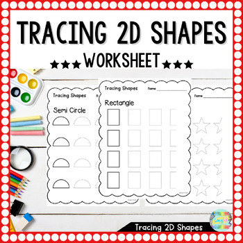 Preview of 2d shapes tracing practice with 14 different shapes