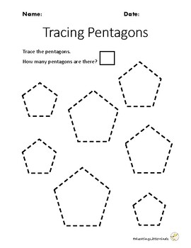 2D Tracing Shapes Printable Worksheets (PreK-2nd) by educating little minds