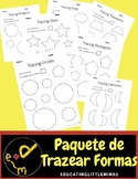 2D Tracing Shapes (formas) Printable Worksheets -Spanish- 