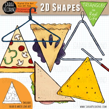 2D Triangles in Real Life Clip Art by Sarah Pecorino Illustration