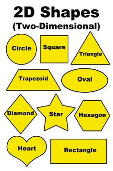 Preview of 2D Two-Dimensional Shapes Poster/Handout - English