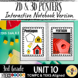 2D and 3D Figures Interactive Notebook Posters- 3rd Grade 