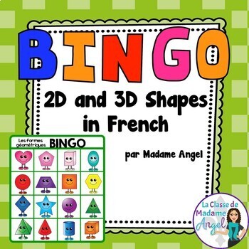 Preview of 2D and 3D Geometry Shape Bingo Game in French