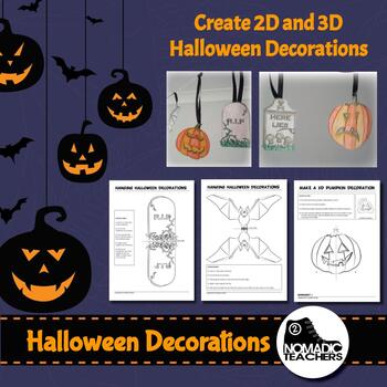 2D and 3D Halloween decorations - colour, cut and paste 12 ...