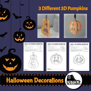 2D and 3D Halloween decorations - colour, cut and paste 12 ...