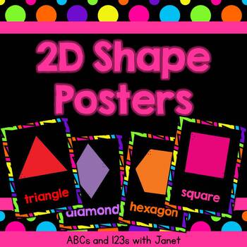 2D Posters (neon) by ABCs and 123s with Janet | Teachers Pay Teachers