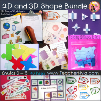 Preview of 2D and 3D Shape Activities and Worksheets - Megabundle Geometry Pack
