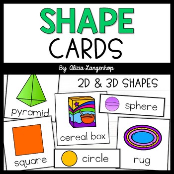 Preview of 2D and 3D Shape Cards for Focus Walls, Sorting, Centers, or Circle Time