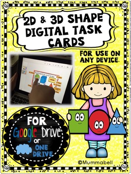 Preview of 2D and 3D Shape Digital Task Cards - DIGITAL activity