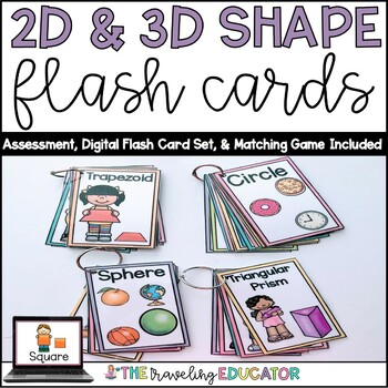 Preview of 2D and 3D Shape Flash Cards