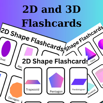 Preview of 2D and 3D Shape Flashcards