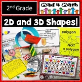 2D & 3D Shape Games Activities Worksheets Review | 2nd Gra