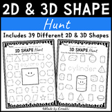 2D and 3D Shape Hunt | 2D and 3D Shapes Worksheets