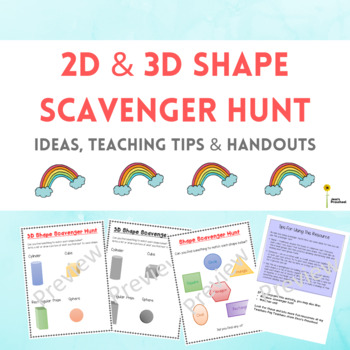 Preview of 2D and 3D Shape Hunt for Preschool, Kindergarten & 1st Grade - Indoor or Outdoor