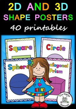 Preview of Shape Posters - 40 posters (2D & 3D) - Maths (Geometry)