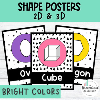 Preview of 2D and 3D Shape Posters - Bright