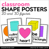 2D and 3D Shape Posters - Bright Rainbow Classroom Decor -