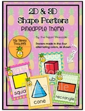 2D and 3D Shape Posters (Pineapple Theme)