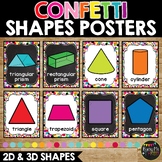 2D and 3D Shape Posters Rainbow CONFETTI Polka Dots Classr