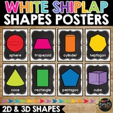 2D and 3D Shape Posters SHIPLAP AND CHALKBOARD Farmhouse W