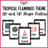 2D and 3D Shape Posters | Tropical Flamingo