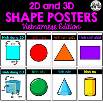 Preview of 2D and 3D Shape Posters | Vietnamese Edition