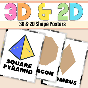 Preview of 2D and 3D Shape Posters for Shape Recognition| 2D and 3d Shapes Posters