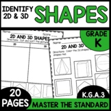 2D and 3D Shape Sort and Identify Worksheets K.G.A.3