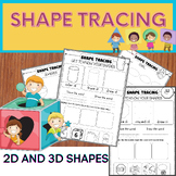 2D and 3D Shape Tracing and Drawing worksheets